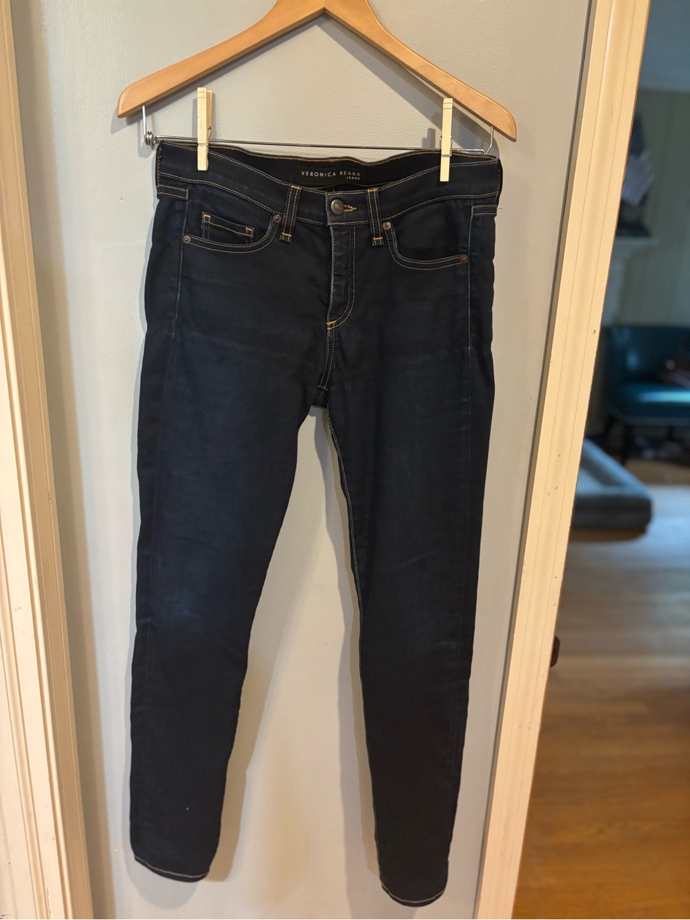 Veronica Beard Brooke 8.5” Skinny Jeans Size 29 Dark Indigo